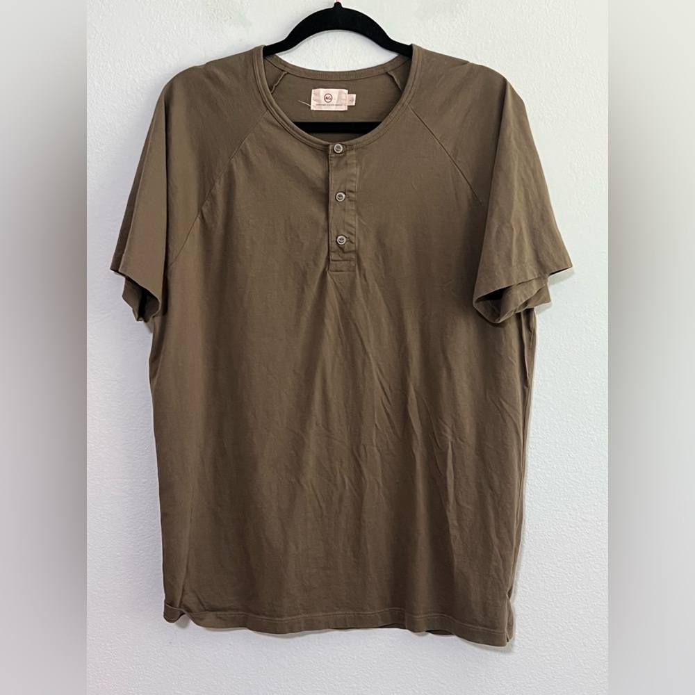 ADRIANO GOLDSCHMIED Pima Henley Tee - L